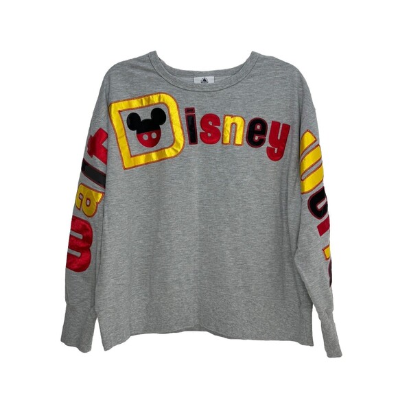 Disney Parks Walt Disney World Big Spellout Women’s Sweatshirt L Jersey Style - Picture 2 of 5
